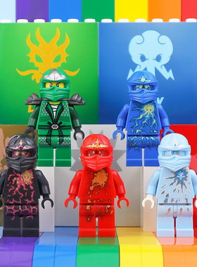 NRG潜力幻影忍者遁形ZX劳埃德元素之力背景忍者凯杰寇赞积木人仔