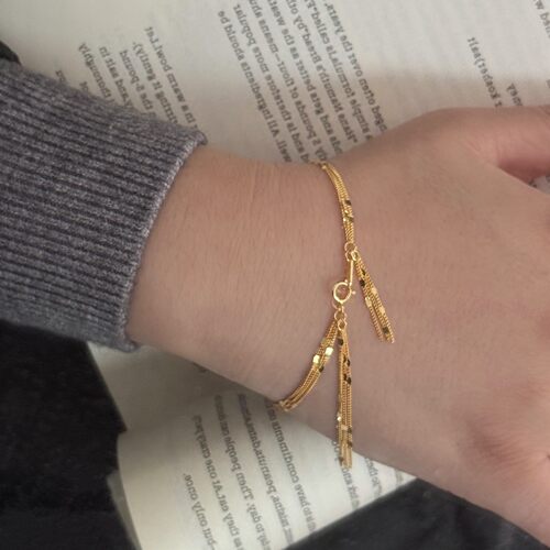 高级感流苏925银多层亮片手链