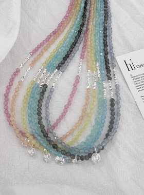 韩国简约礼物糖果色项链S925纯银