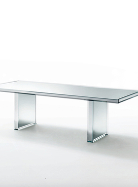 意大利GLAS ITALIA长桌餐桌会议桌休闲桌PRISM镜面玻璃现代简约