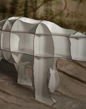 法国Ibride Junior 北极熊 书柜 书架 CD架  白色小号