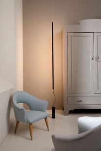 意大利Karman Cupido LED Floor lamp 隐形画黑色落地灯-一灯罩版