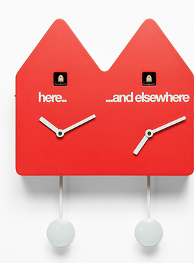 意大利Progetti咕咕钟Double Q布谷鸟挂钟表个性家居创意设计欧式