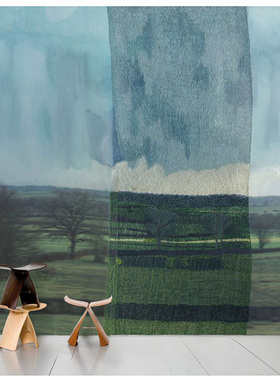 法国Moustache De l'autre côté le calme仿织毯风景纸质墙纸