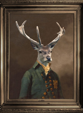 英国Mineheart 'Brother Stanwick' Canvas 驯鹿大哥装饰画