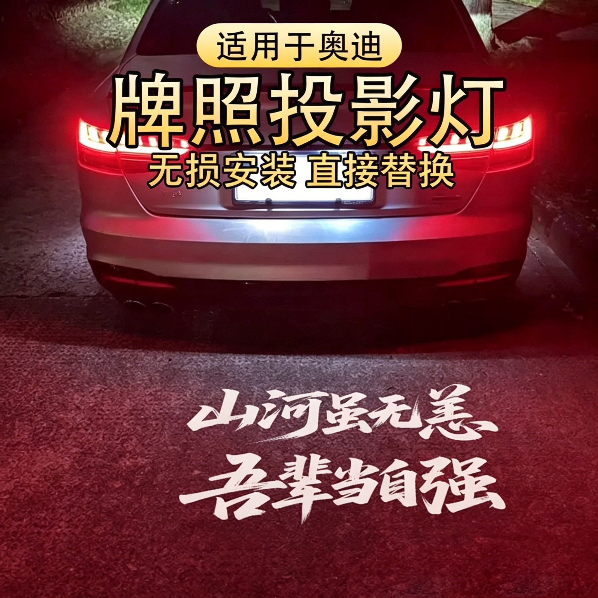 奥迪A6L A4L Q3 Q5 A5 A7 A8 Q7 A31 TTS改装LED车牌灯牌照灯总成