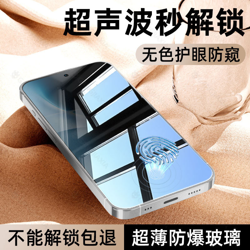 【新款超声波指纹秒解锁防窥膜】图片