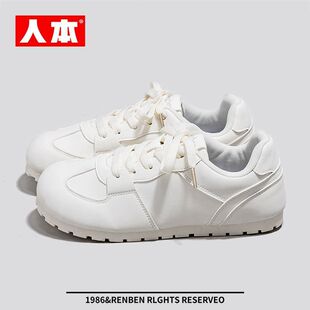 人本德训鞋女鞋2025新款夏季软底不累脚百搭芭蕾运动泡芙鞋子女款