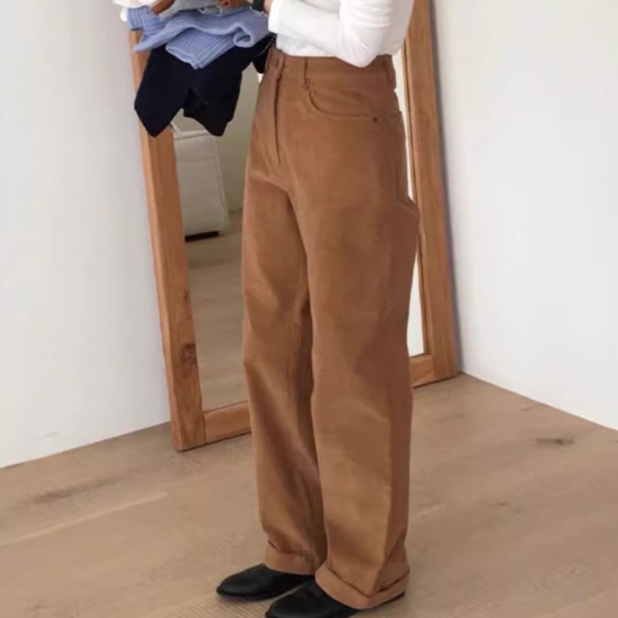 灯芯绒复古直筒裤保暖休闲裤长裤