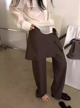 天花板！lake韩国2026春款高腰显瘦通勤屁帘阔腿裤女百搭西裤长裤