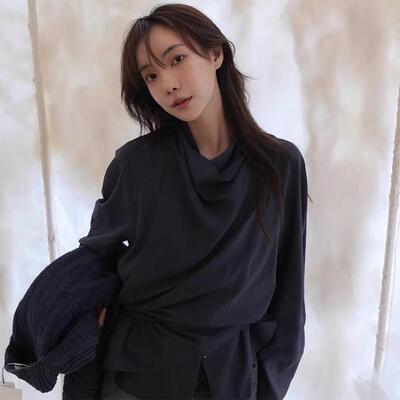 高品质！VERSO韩国小众设计师品牌26春新款百搭飘带领长袖衬衫女