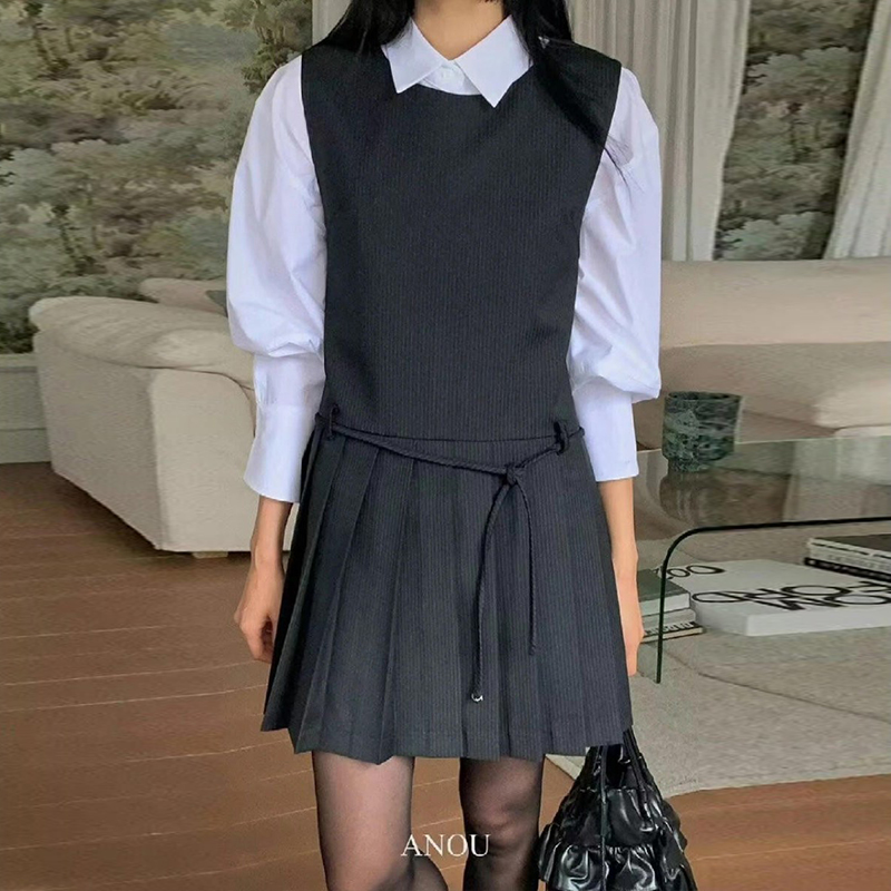 ANOU韩国东大门条纹高级感连衣裙