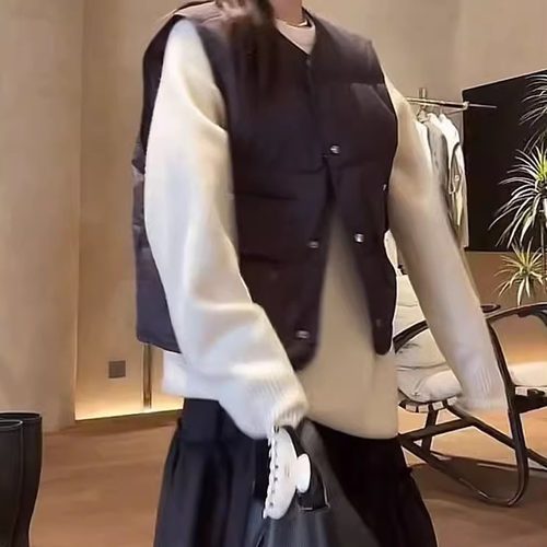 保暖鹅绒外套女鹅绒叠穿羽绒马甲