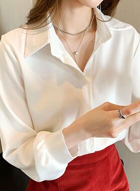 春秋新款白衬衫女长袖ol上衣职业装韩版修身休闲百搭大码工装衬衣