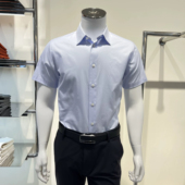 新上款 纯棉舒适透气商务男士 短袖 路卡迪龙专柜夏季 衬衫 122241120