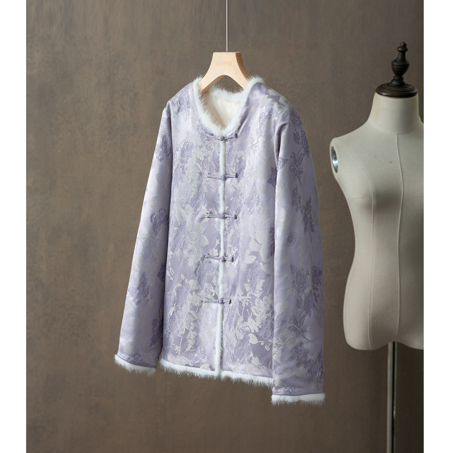 一丝牵 填充90%蚕丝棉拼接毛条真丝织金提花丝毛外套棉服保暖外套,女装/女士精品,棉衣/棉服,淘宝优惠券,粉丝福利购,淘宝优惠卷