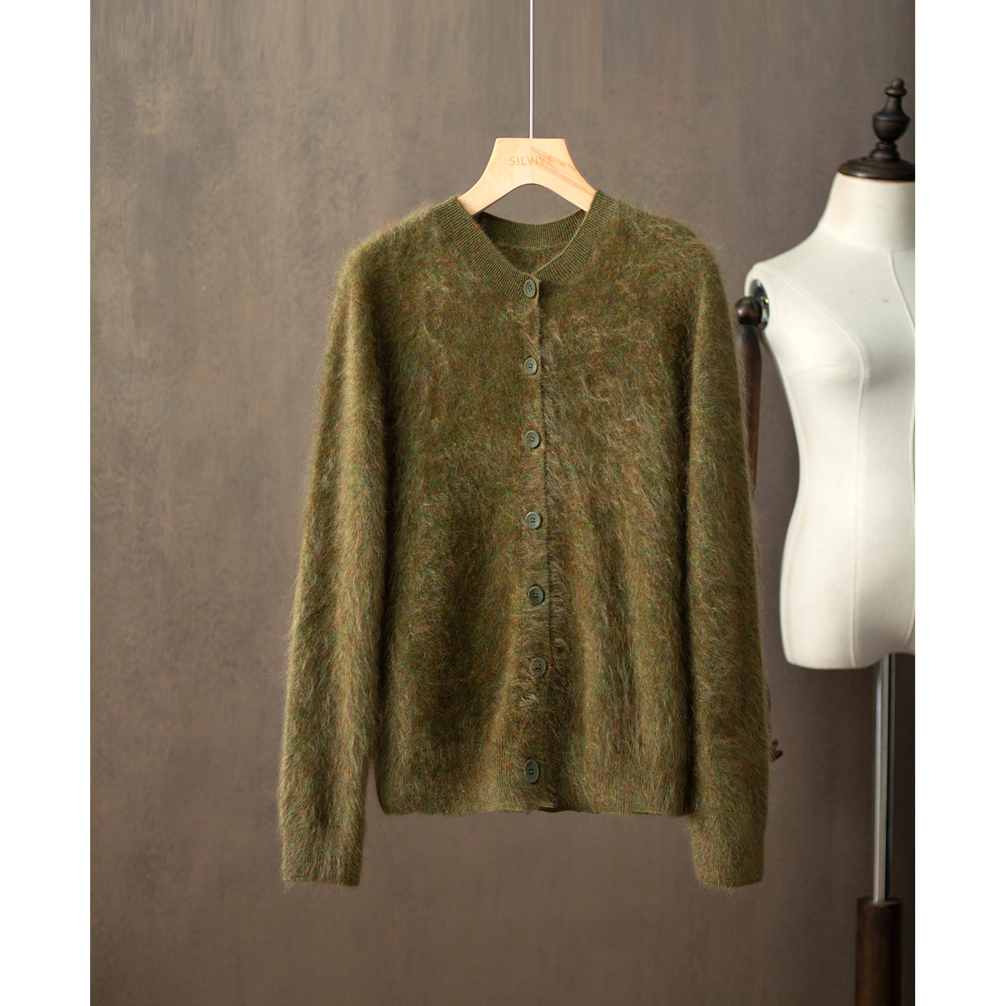 一丝牵100%山羊绒小皮草拉绒毛衣开衫圆领长袖百搭拉毛针织衫外套,女装/女士精品,毛针织衫,淘宝优惠券,粉丝福利购,淘宝优惠卷