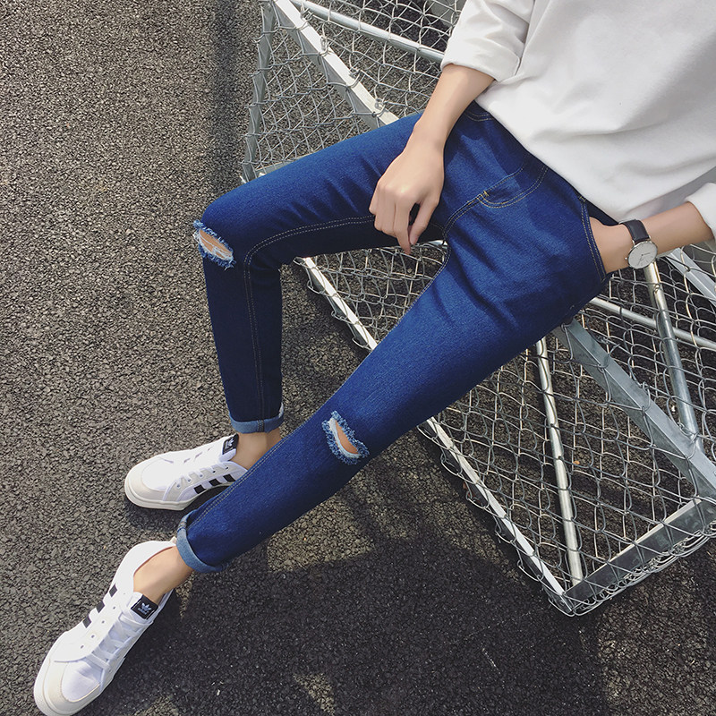 Jeans pour adolescent pieds Slim pour Quatre saisons - Ref 1468133 Image 1