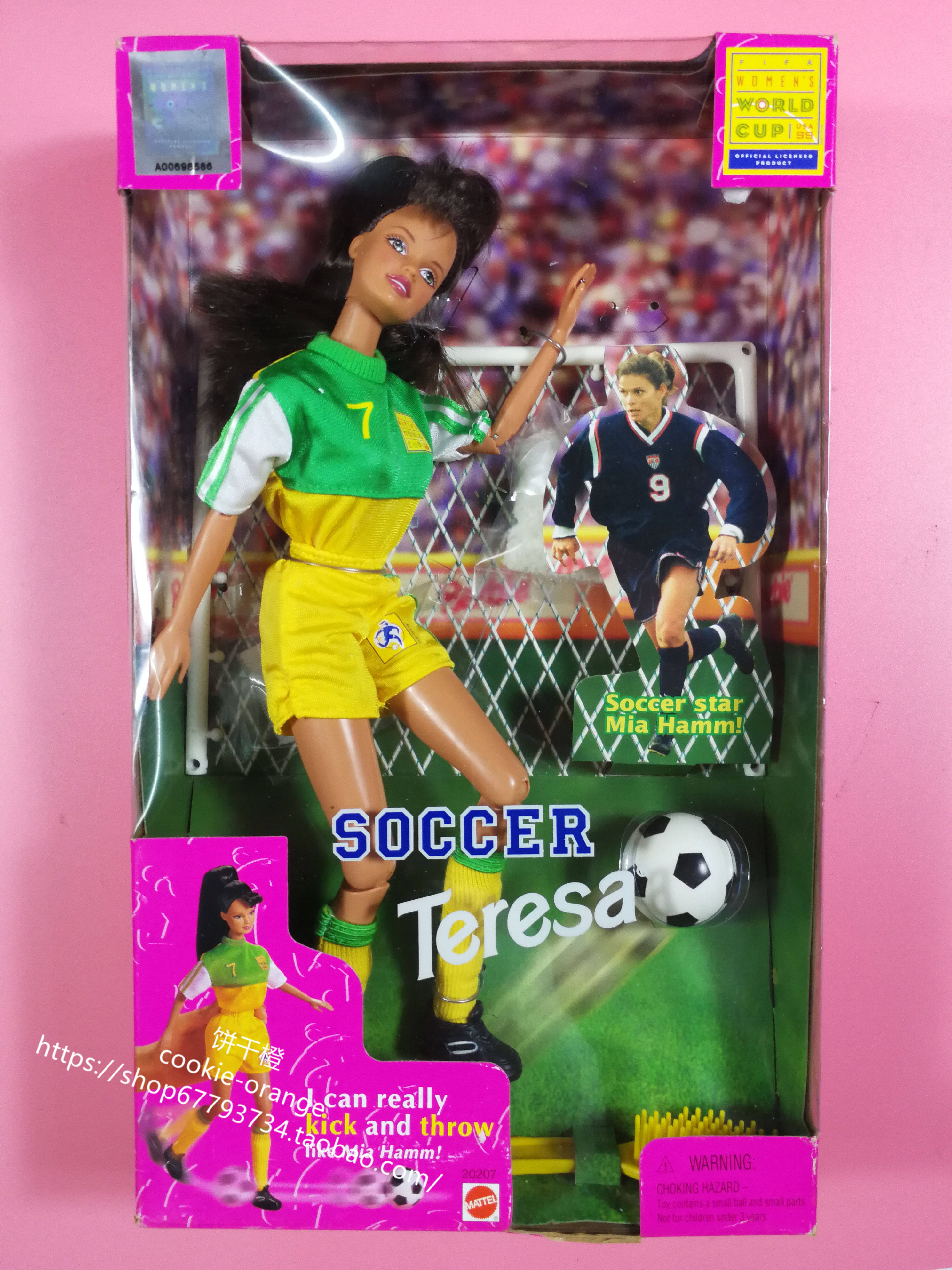 发 Barbie Soccer Teresa 1999 正品绝版足球宝贝芭比娃娃