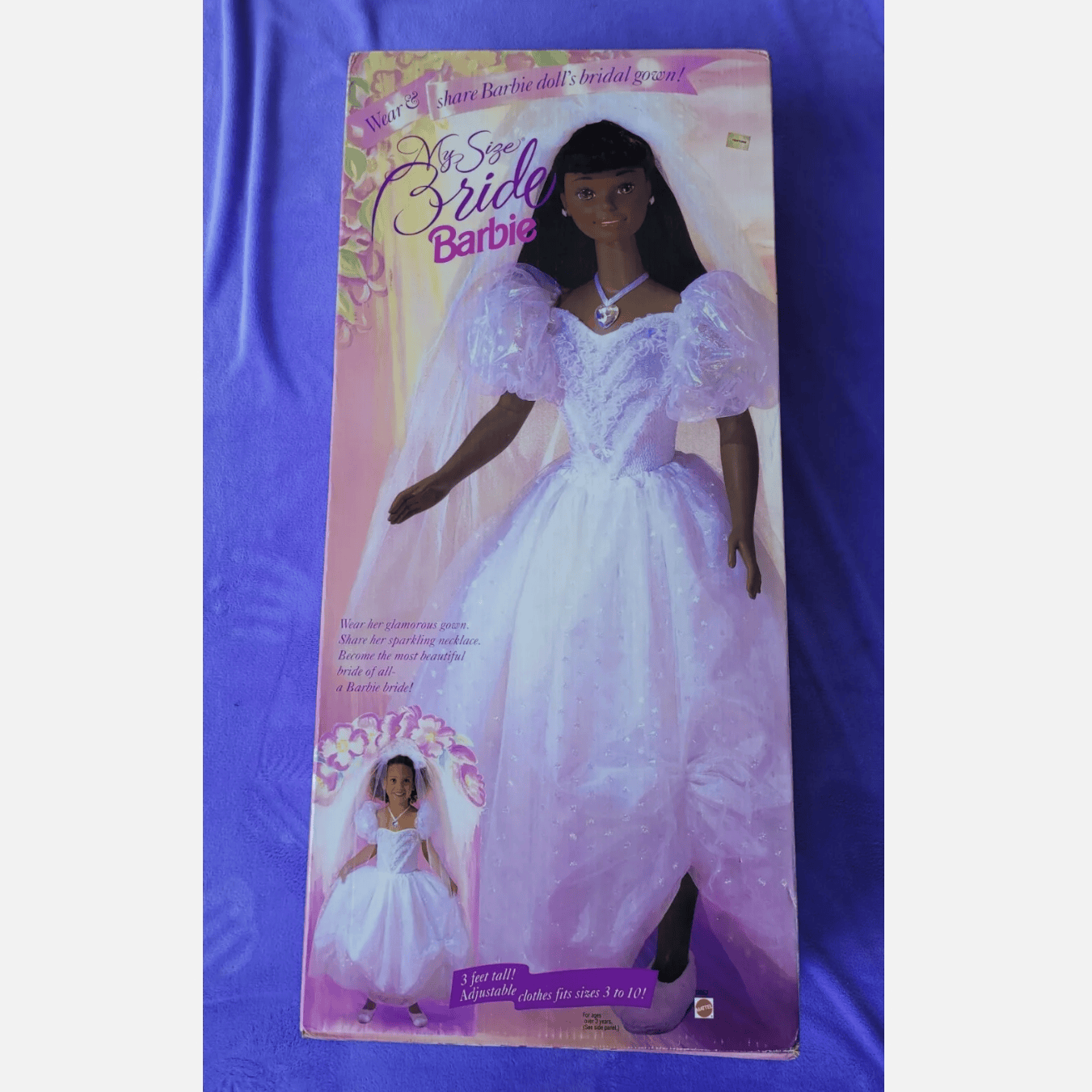 发 Barbie My Size Bride AA 1994 正品绝版新娘芭比娃娃 黑皮