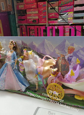 欣赏Barbie Pauper Royal Carriage Giftset2004真假公主芭比马车