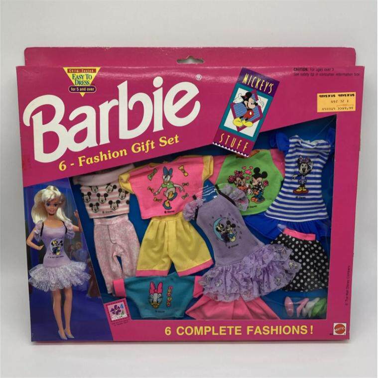 预 Barbie Mickey Stuff Disney 6 Fashion Gift Set芭比娃娃配件