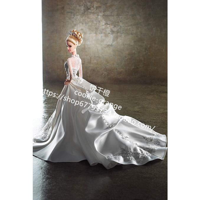 发 Barbie Reem Acra Bride Blonde 2007 雷姆新娘婚纱芭比铂金标