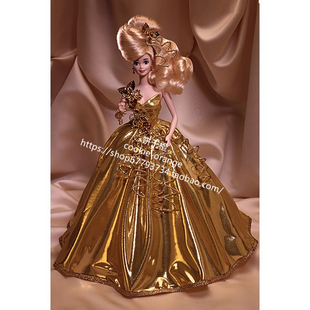 Sensation Gold Barbie 金色礼服陶瓷芭比娃娃 正品 绝版 1993 预