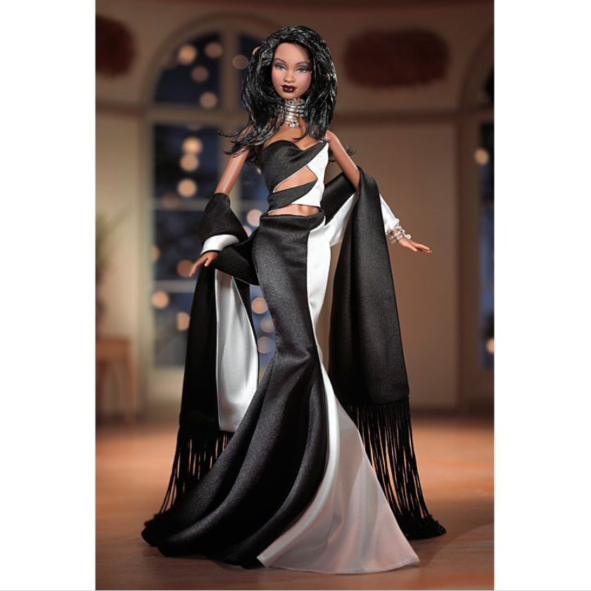 发 Barbie Noir et Blanc 2003 黑与白芭比娃娃 限量珍藏 黑发