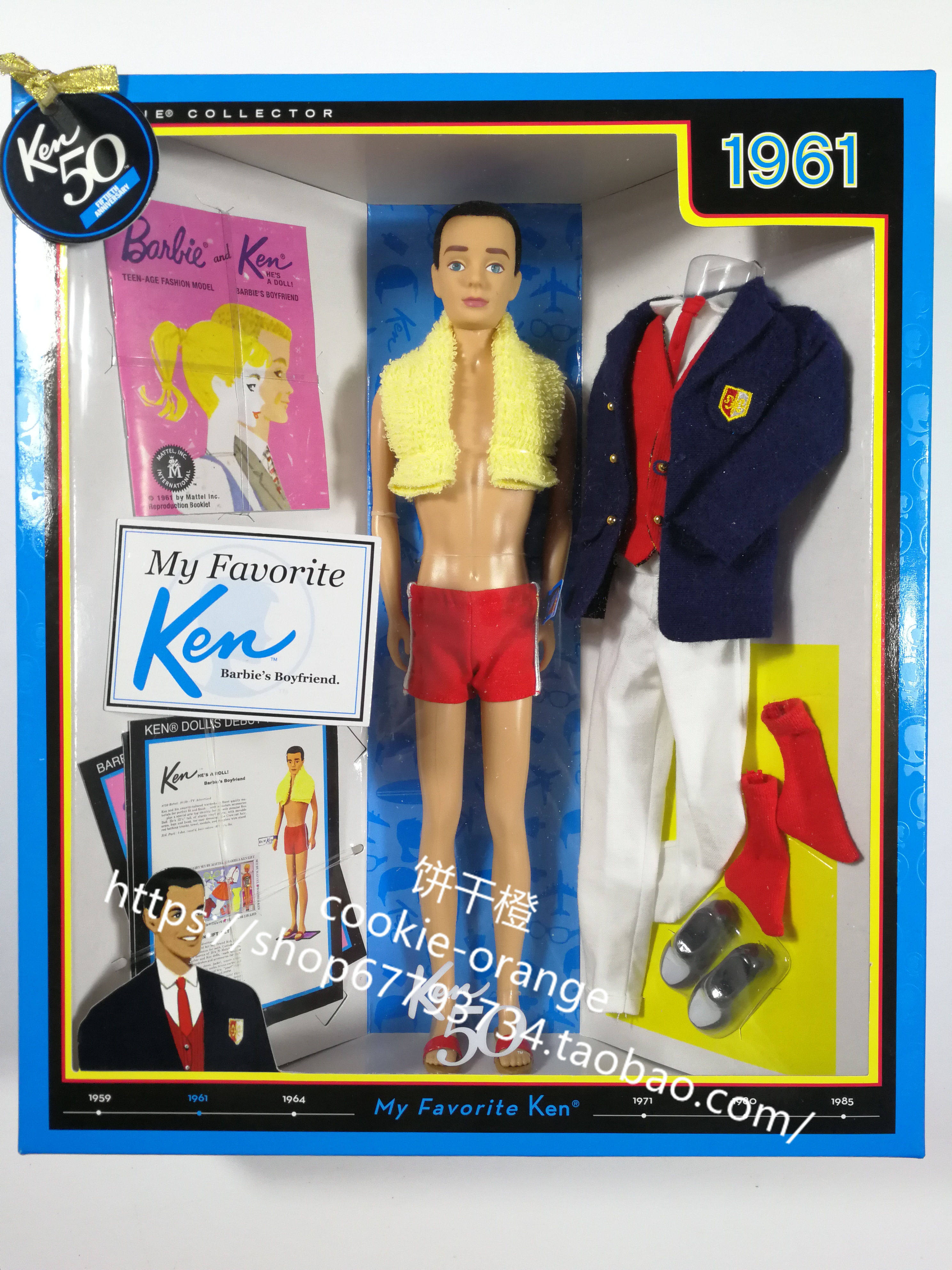 发 barbie my favorite ken 2010 50周年复刻芭比娃娃肯