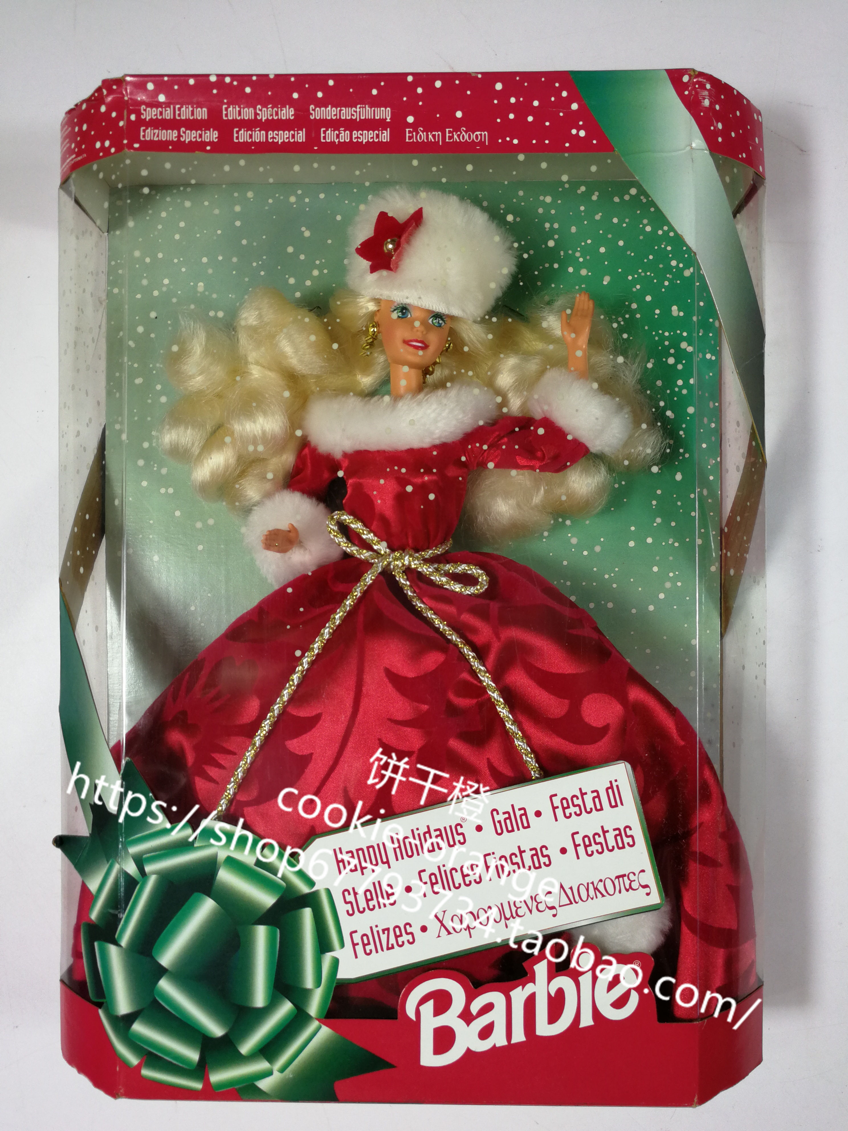 预 Barbie Happy Holidays Gala 1994 圣诞假日晚会芭比 甜美红裙