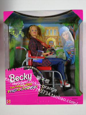 发 Barbie School Photographer In Wheelchair Becky 1998 芭比