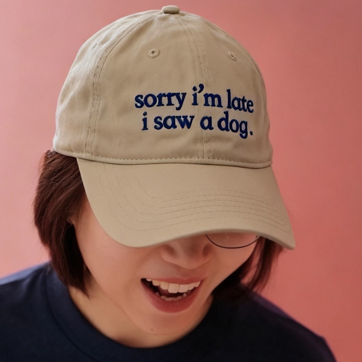 guha原创小狗纯棉加深加宽棒球帽