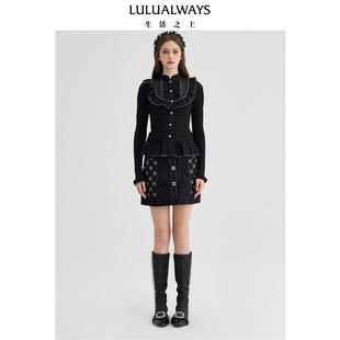 LULUALWAYS【商场同款】冬季新款时尚优雅修身收腰显瘦短款上衣