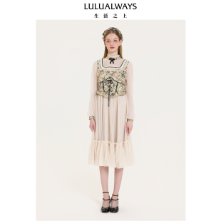 法式 花坞漫歌 浪漫风网纱连衣裙 新款 LULUALWAYS我爱露露25秋季