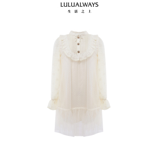LULUALWAYS我爱露露夏季 气质温柔宽松网纱直筒裙连衣裙 新款