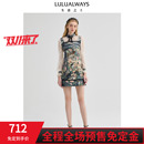 商场同款 复古优雅收腰短款 冬季 法式 连衣裙女 新款 LULUALWAYS