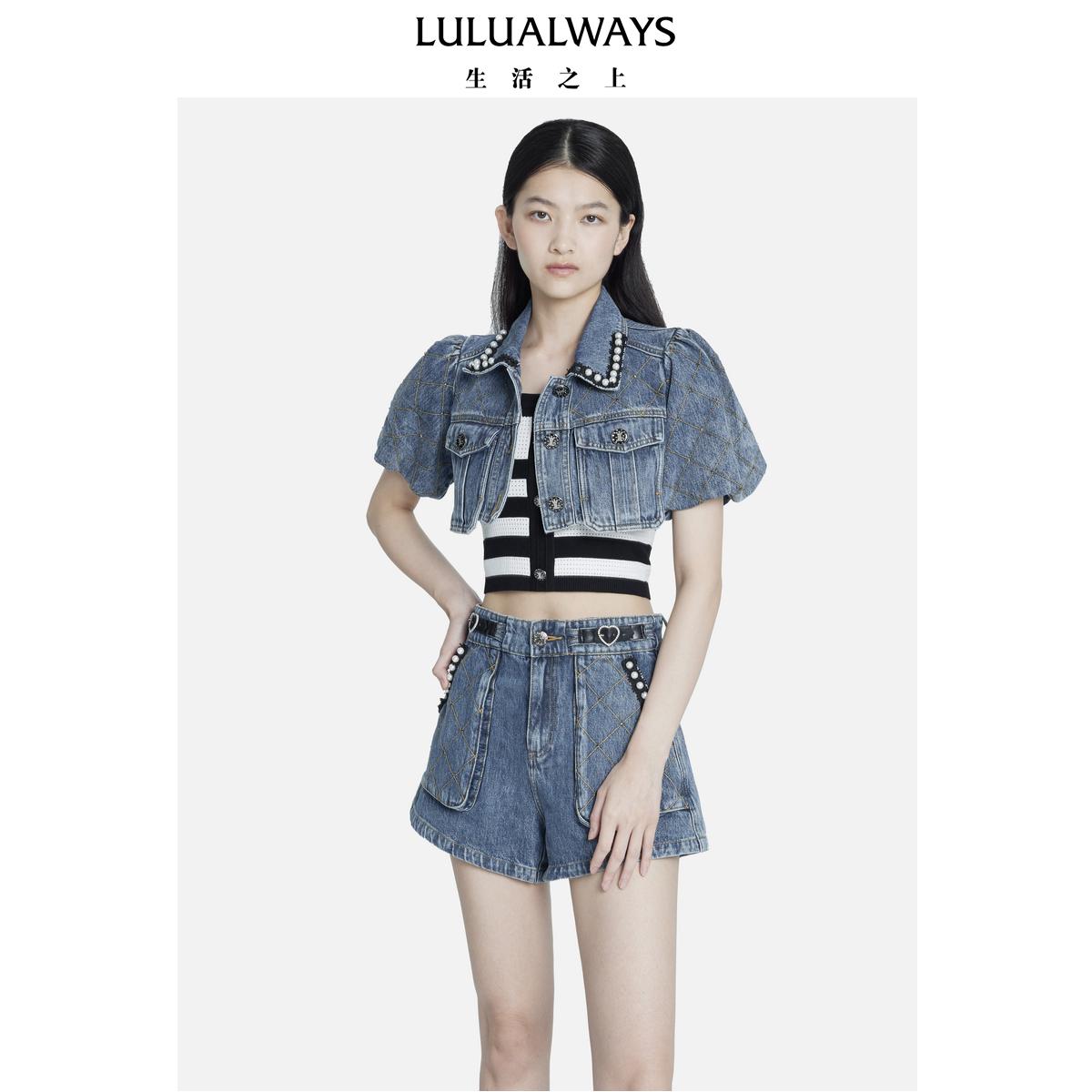 秋季短款牛仔外套lulualways时尚