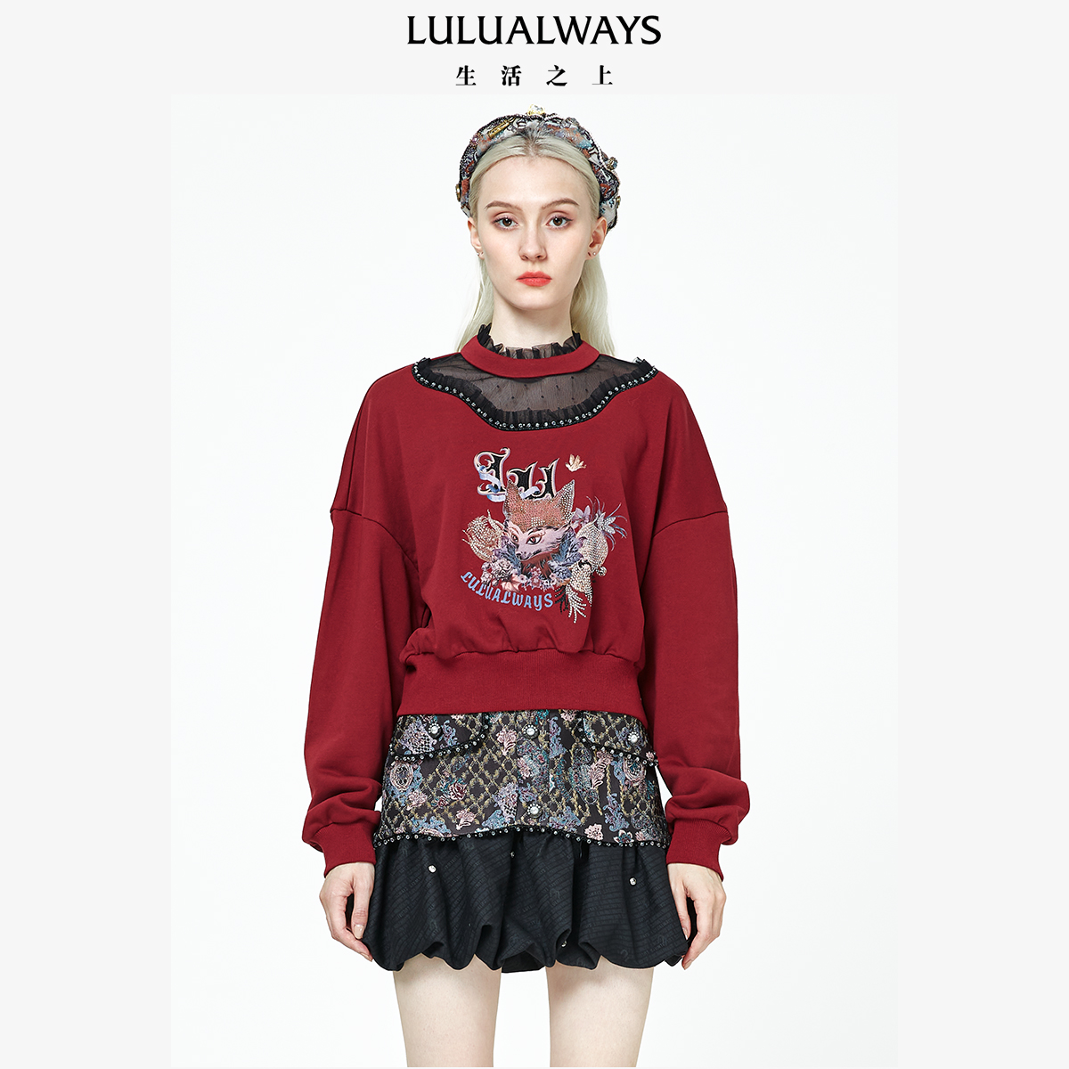 LULUALWAYS休闲卡通人物图案卫衣