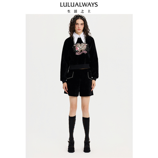 洋气厚款 时尚 假两件套头宽松卫衣女 新款 LULUALWAYS我爱露露25冬季