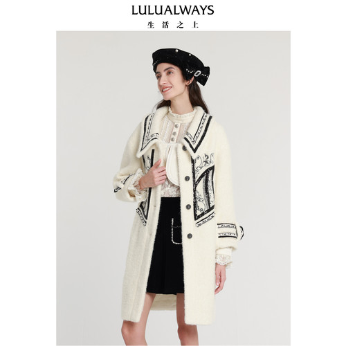 复古中长款毛呢大衣lulualways