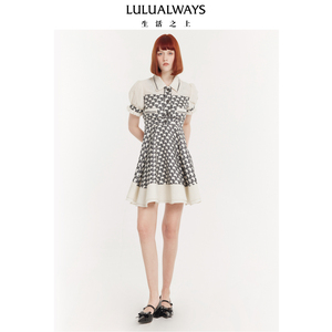 LULUALWAYS我爱露露夏季新款时尚高级感格子短款吊带连衣裙