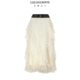 浪漫蕾丝米色纱裙荷叶边长款 LULUALWAYS我爱露露26春季 新款 半身裙