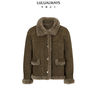 LULUALWAYS我爱露露25冬季新款复古休闲两面穿保暖毛绒双色女外套
