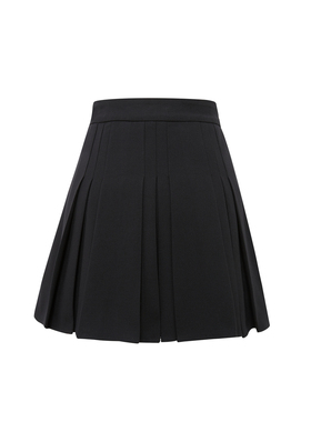 EYEDOLL新款高腰减龄学院黑色百褶短裙