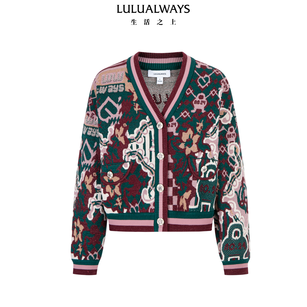 LULUALWAYS【商场同款】25冬季新款宽松慵懒设计感女士针织衫外套