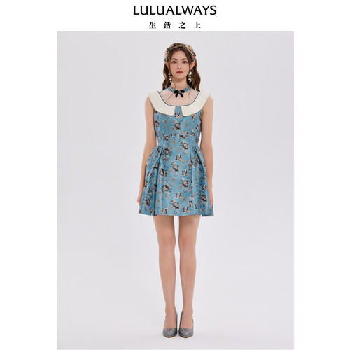 LULUALWAYS我爱露露法式甜美风俏皮可爱A字设计连衣裙