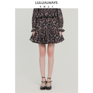 复古田园风俏皮印花短款 LULUALWAYS 新款 25秋季 半身裙 商场同款