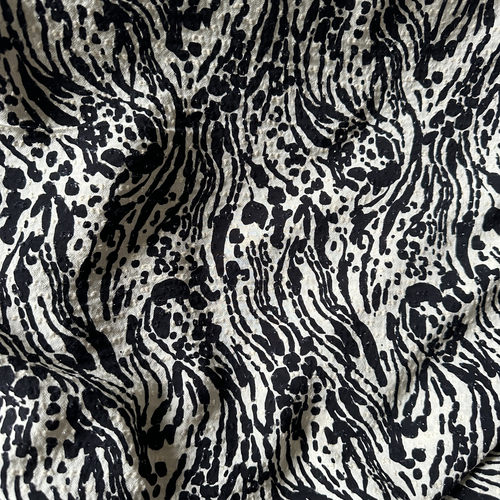 良布集进口黑白印花提花天丝亚麻布料 小众设计服装面料手工diy