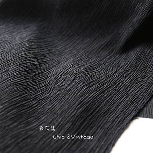 良布集意大利100%桑蚕丝真丝顺纡绉树皮皱树皮缎高级服装面料布料